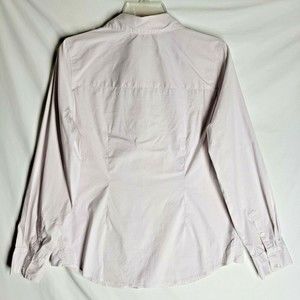 J Jill Stretch Women's Shirt Purple Striped Long Sleeve Button Front Size Small